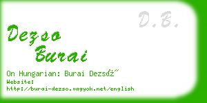 dezso burai business card